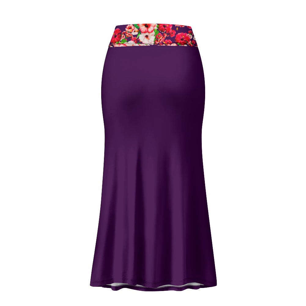 TRP Floral Prints (03): Hibiscus Flowers (01-01) "Argaman Vines" | Mermaid Skirt
