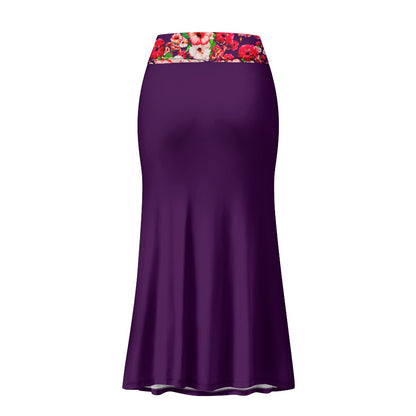 TRP Floral Prints (03): Hibiscus Flowers (01-01) "Argaman Vines" | Mermaid Skirt