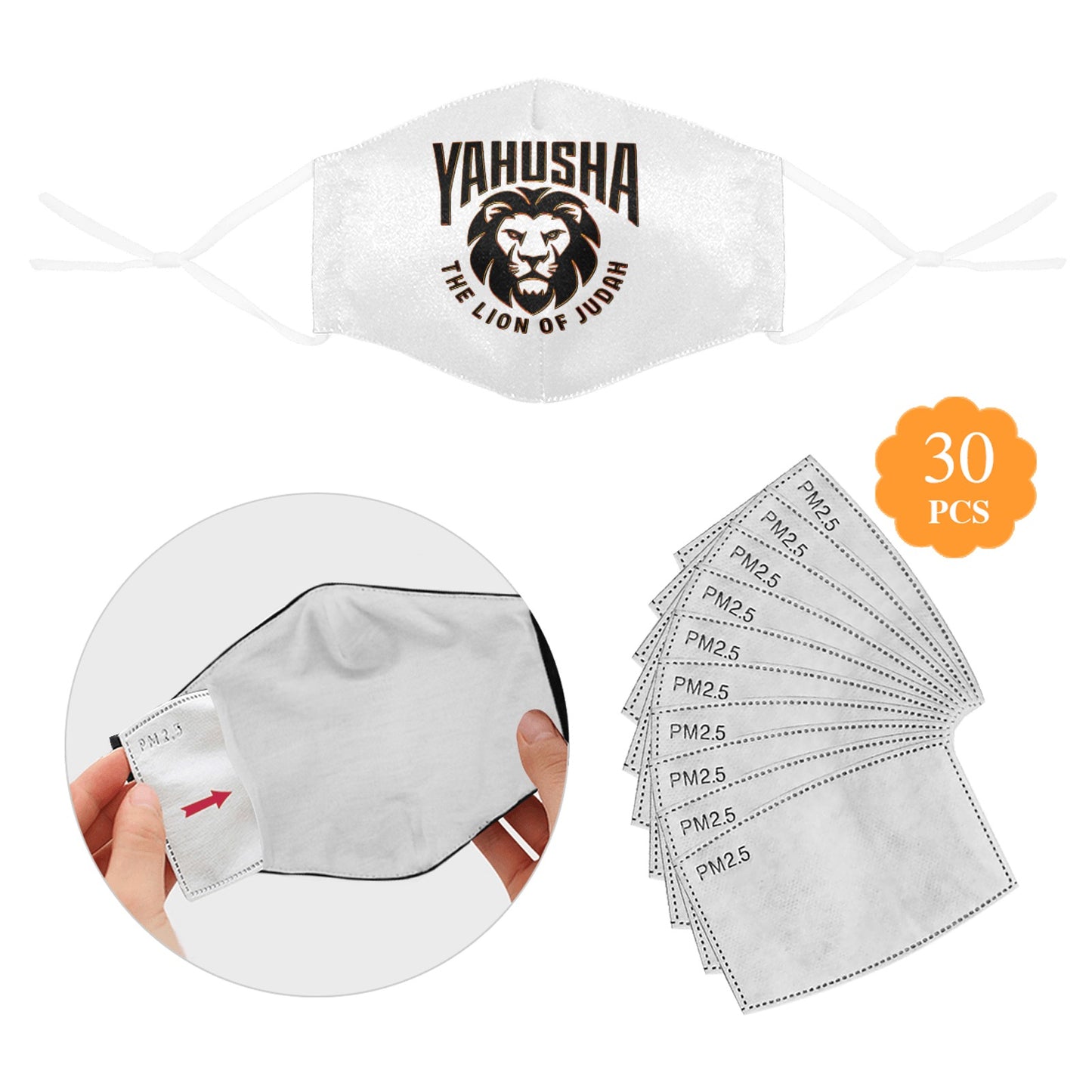 Yahusha: The Lion of Judah (02) | Cotton Face Mask + 30 filters