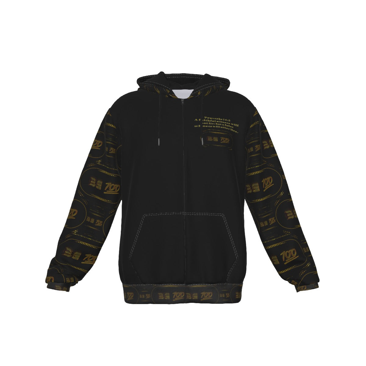 "Be 100" (01) | Men's Zip Hoodie
