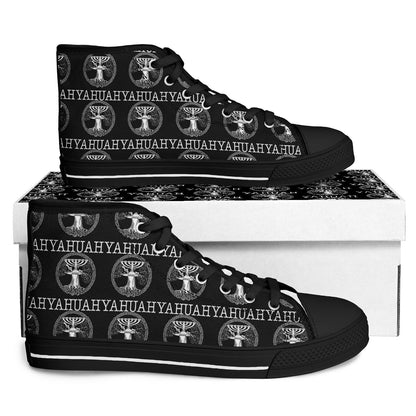 Yahuah: Tree of Life (02-05) - The Dualism Refined | Unisex High Top Canvas Sneakers (Style 02)