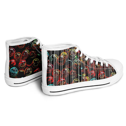 Lighten Up™ (01) — Faces of Gladness™ | Unisex High-Top Canvas Shoes