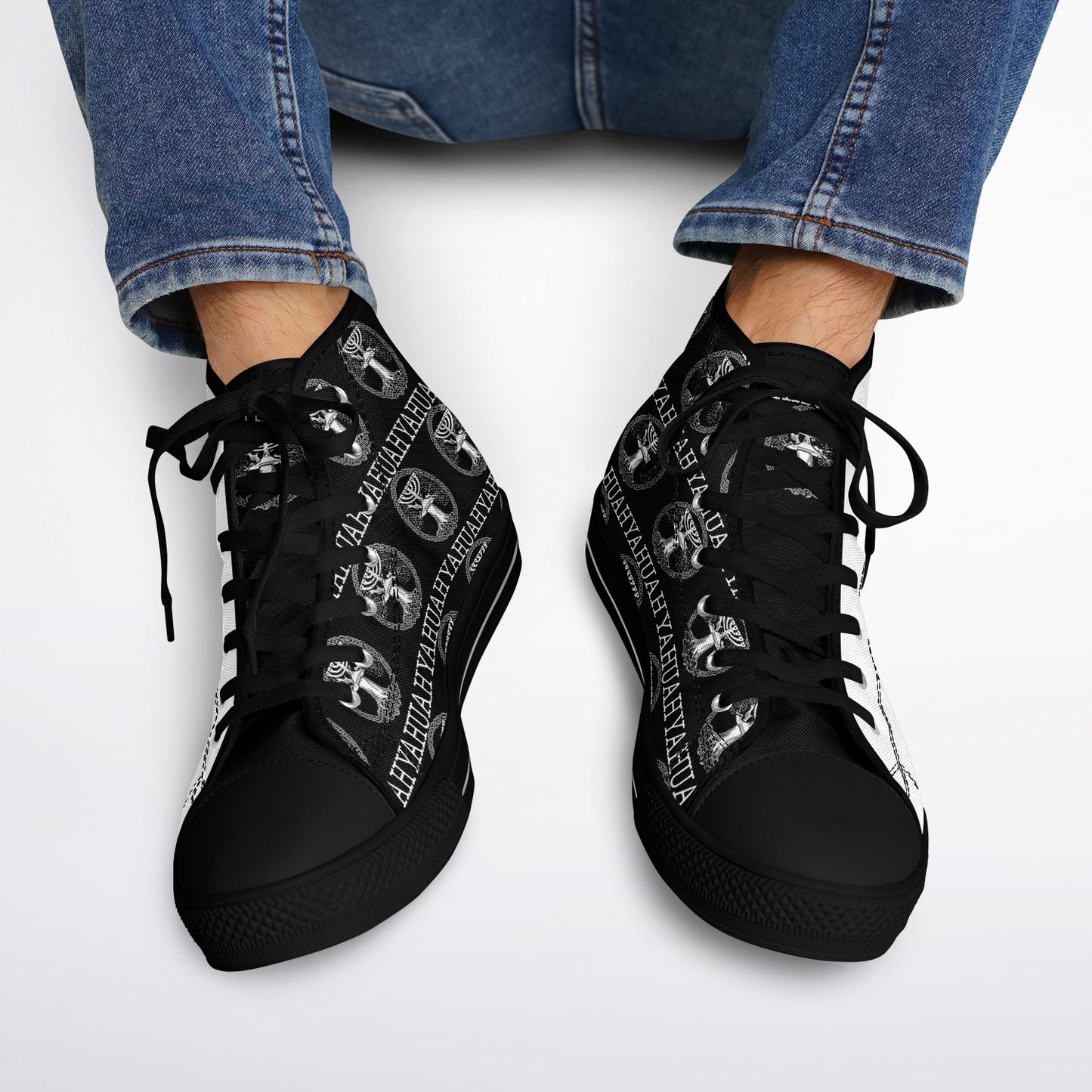 Yahuah: Tree of Life (02-05) - The Dualism Refined | Unisex High Top Canvas Sneakers (Style 01)
