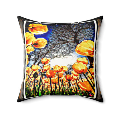 The Garden Beyond the Winter™ | Faux Suede Square Pillow | 4 Sizes