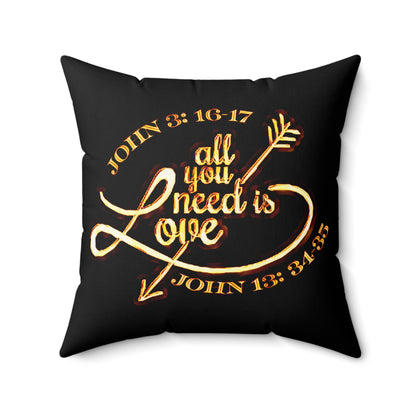 Illustrated Truth 02-02 "All You Need is Love" Faux Suede Square Pillow (4 sizes)