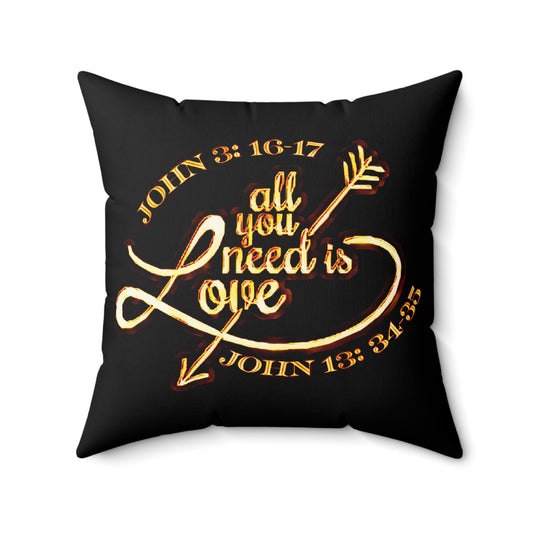 Illustrated Truth 02-02 "All You Need is Love" Faux Suede Square Pillow (4 sizes)