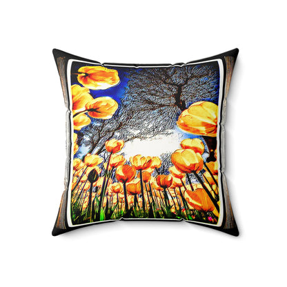The Garden Beyond the Winter™ | Faux Suede Square Pillow | 4 Sizes