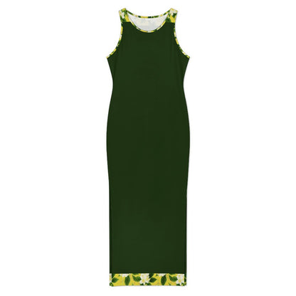 TRP Floral Prints (10): Graceful Jasmine Vine (01–01) | Fitted Sleeveless Slit Maxi Dress