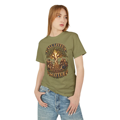 All Lives Matter™ (01) — One Breath, One Humanity™ & The Sevenfold Light™ |  American Apparel Unisex Garment-Dyed Heavyweight Cotton Tee