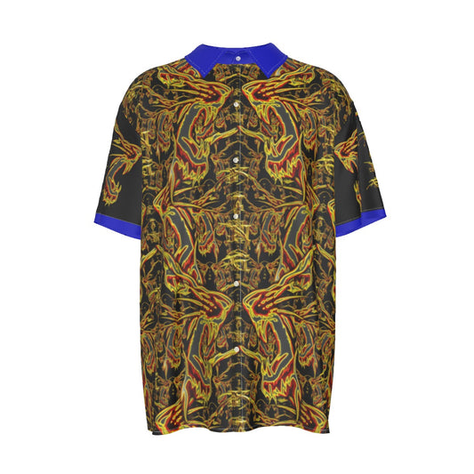 Like Father, Like Son 03-01 Designer Drop Shoulder Imitation Silk Spread Collar Shirt