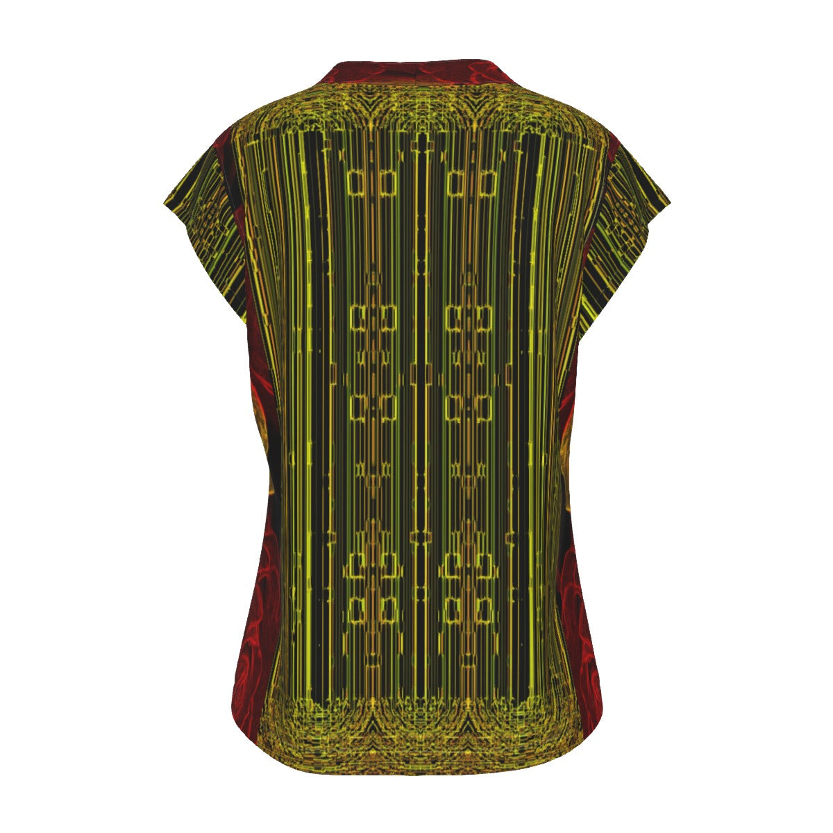 Geo Graphic (02): Digital Flora | V-neck Cap Sleeve Tee