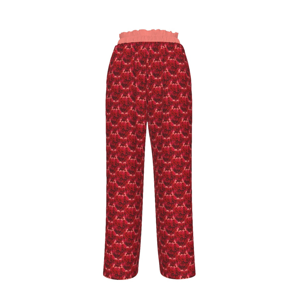 Floral Embosses (02): Shani Petal Heart | Faux Silk Open Bottom Lounge Joggers