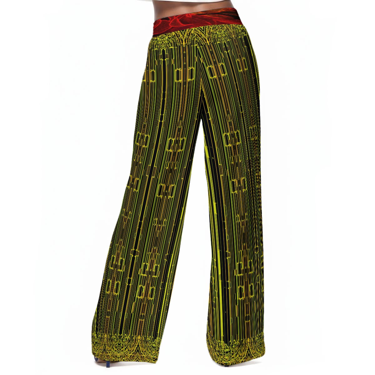 Geo Graphic (02): Digital Flora | Rayon Wide Leg Pants