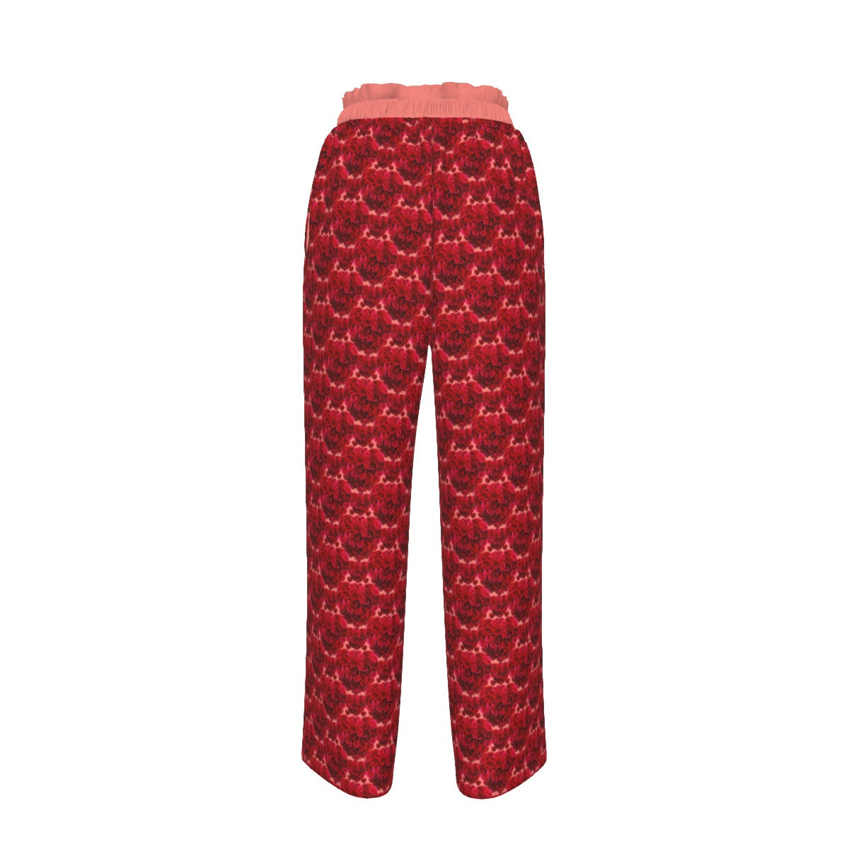 Floral Embosses (02): Shani Petal Heart | Faux Silk Open Bottom Lounge Joggers