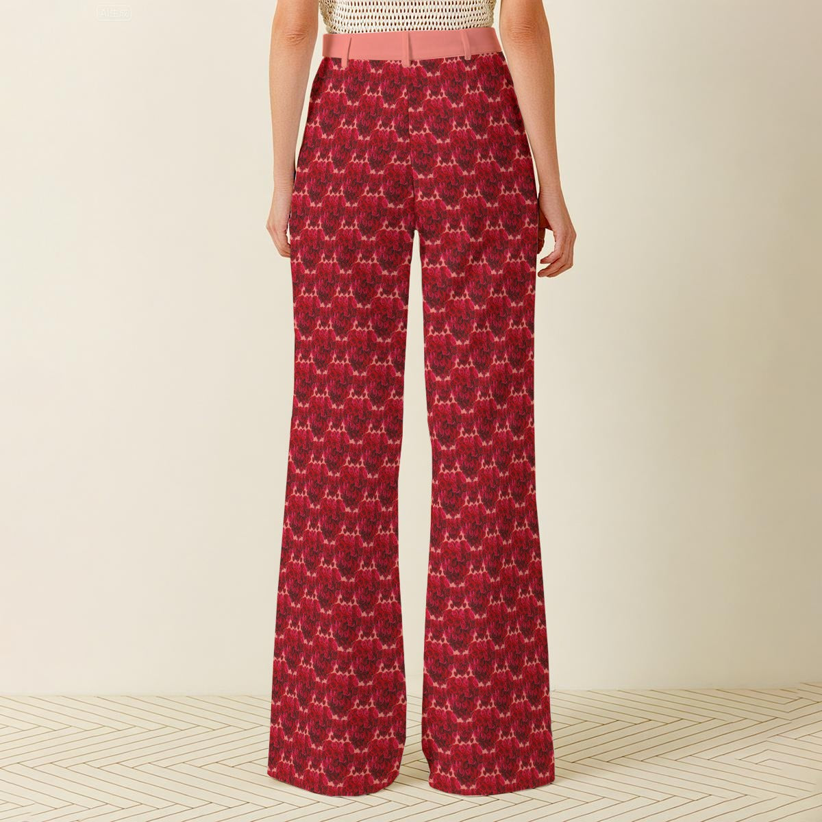 Floral Embosses (02): Shani Petal Heart | Wide Leg Pants