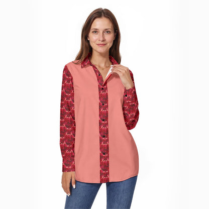 Floral Embosses (02): Shani Petal Heart | Button Down Long Sleeve Shirt