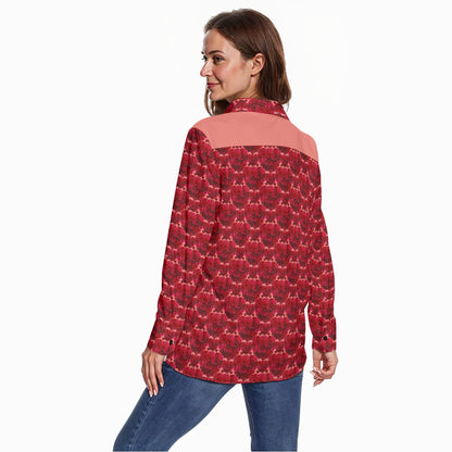 Floral Embosses (02): Shani Petal Heart | Button Down Long Sleeve Shirt