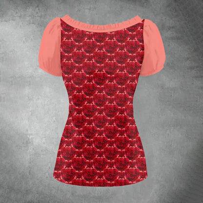 Floral Embosses (02): Shani Petal Heart | Ruffle Blouse