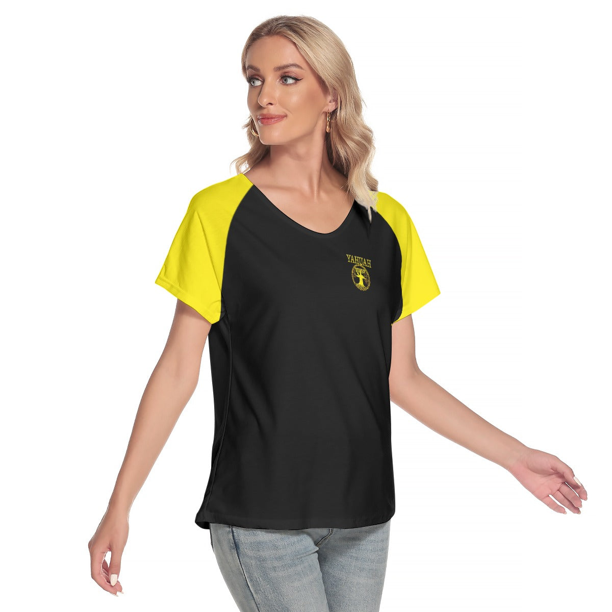 Yahuah: Tree of Life (02-01) - The Covenant Seal | Women's V-neck Loose Fit Tee