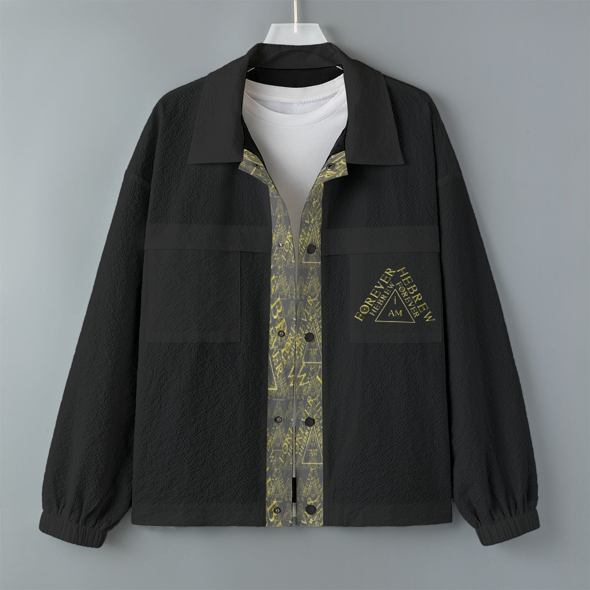 I AM HEBREW 03-01 Men's Flap Pocket Shirt