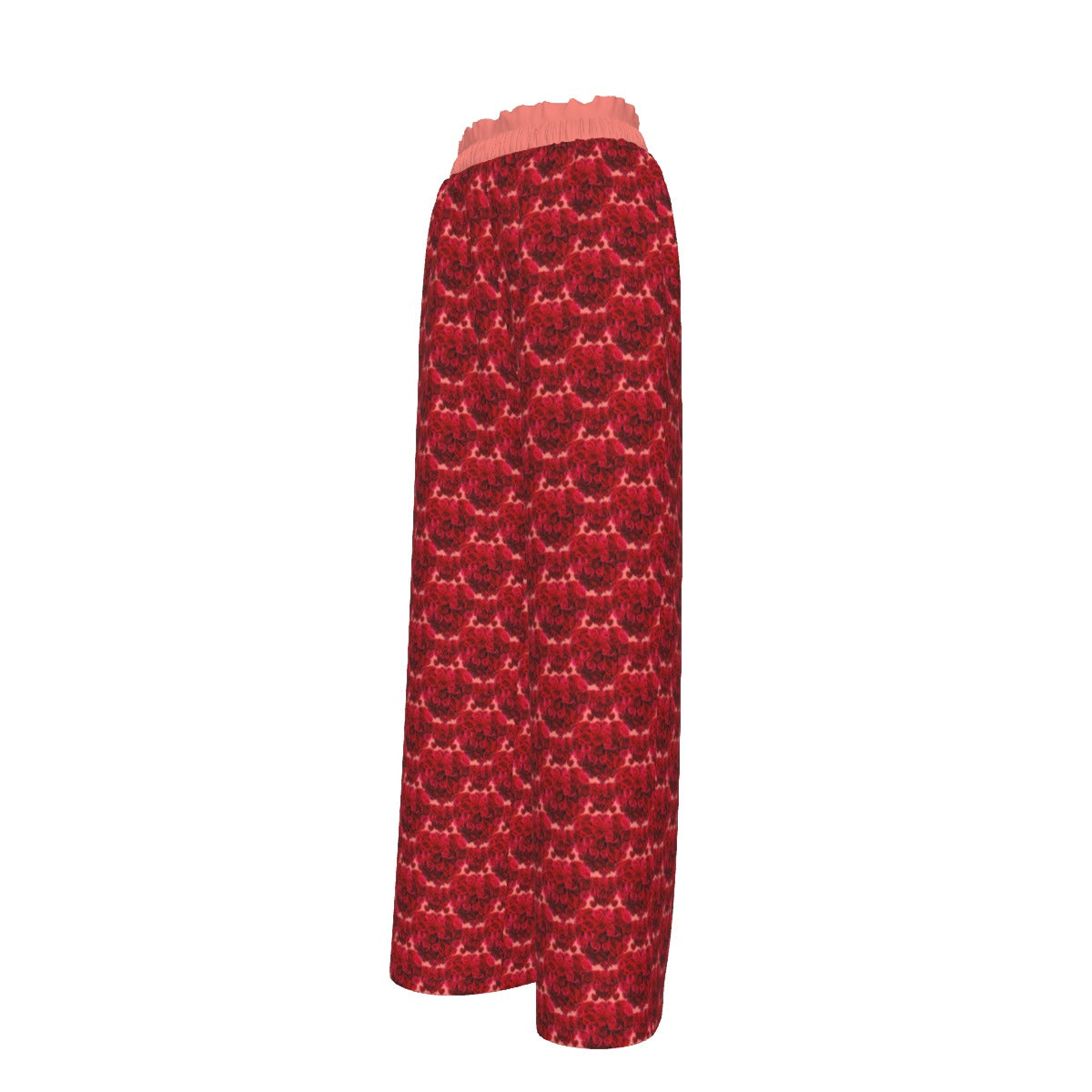 Floral Embosses (02): Shani Petal Heart | Faux Silk Open Bottom Lounge Joggers