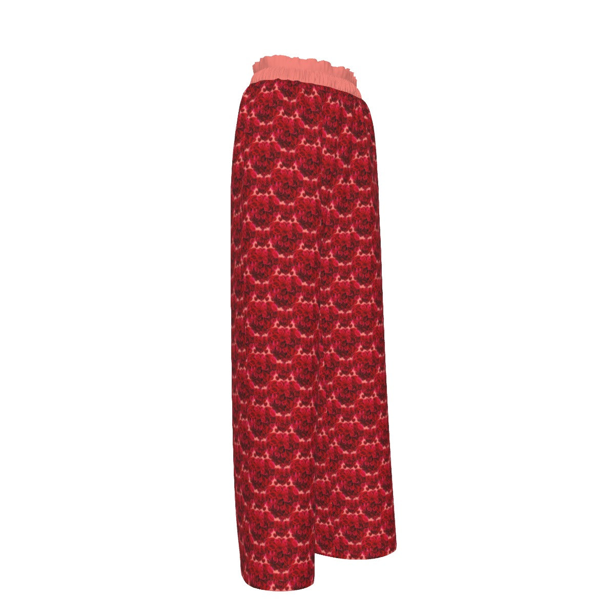 Floral Embosses (02): Shani Petal Heart | Faux Silk Open Bottom Lounge Joggers