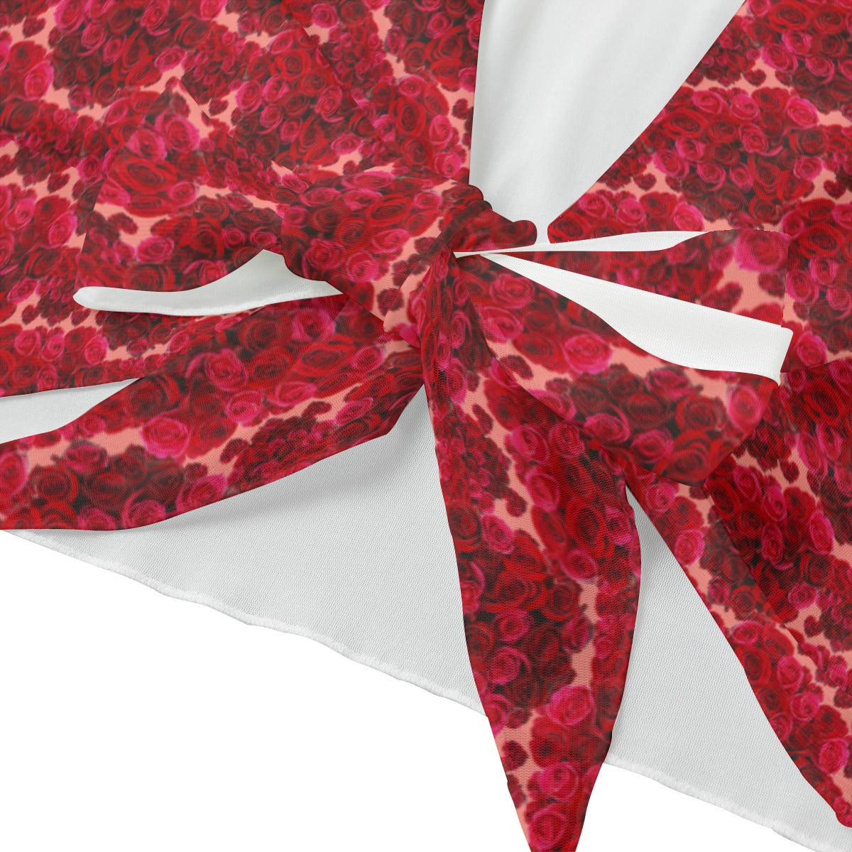 Floral Embosses (02): Shani Petal Heart | Tie Front Bell Sleeve Crop Top