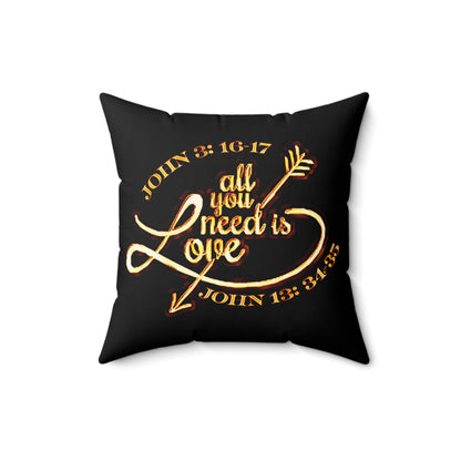 Illustrated Truth 02-02 "All You Need is Love" Faux Suede Square Pillow (4 sizes)