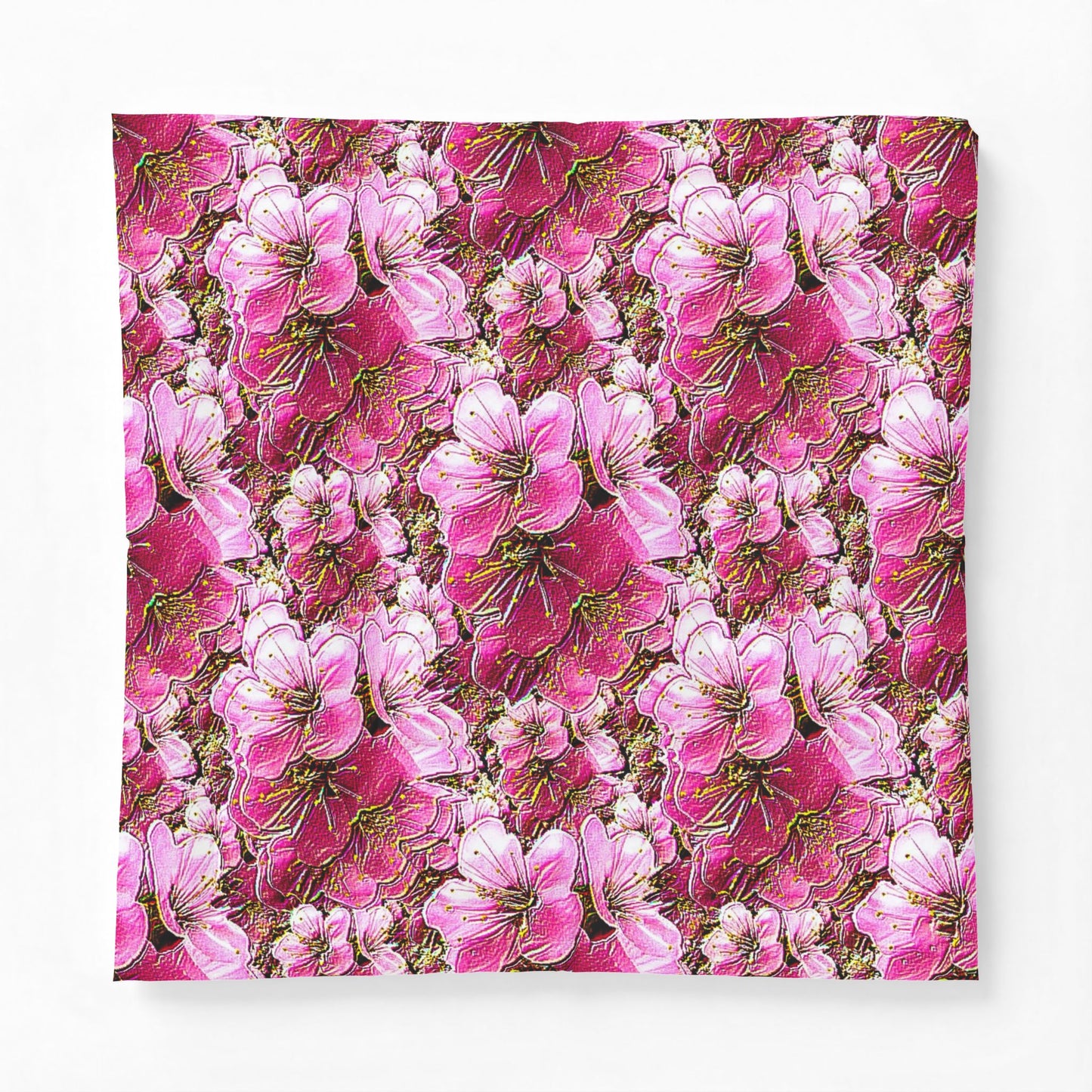Electric Flora: Neon Sakura Cherry Blossoms Cotton Comforter