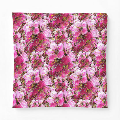 Electric Flora: Neon Sakura Cherry Blossoms Cotton Comforter