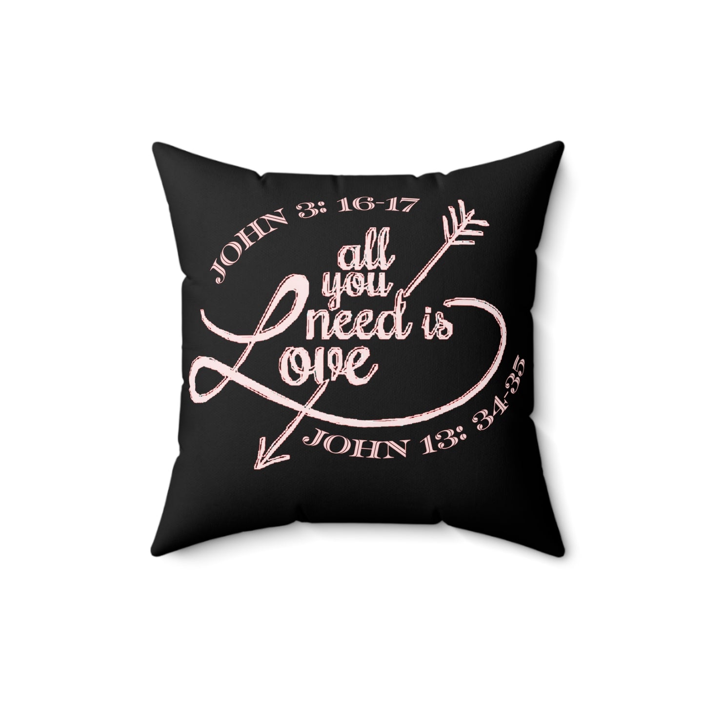 Illustrated Truth 02-01 "All You Need is Love" Faux Suede Square Throw Pillow (4 sizes)