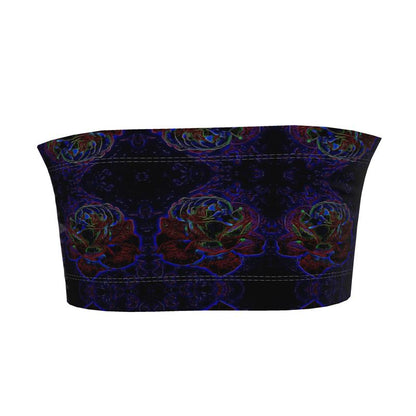 Estampados florales: Sujetador bandeau de diseñador estampado Roses 01 