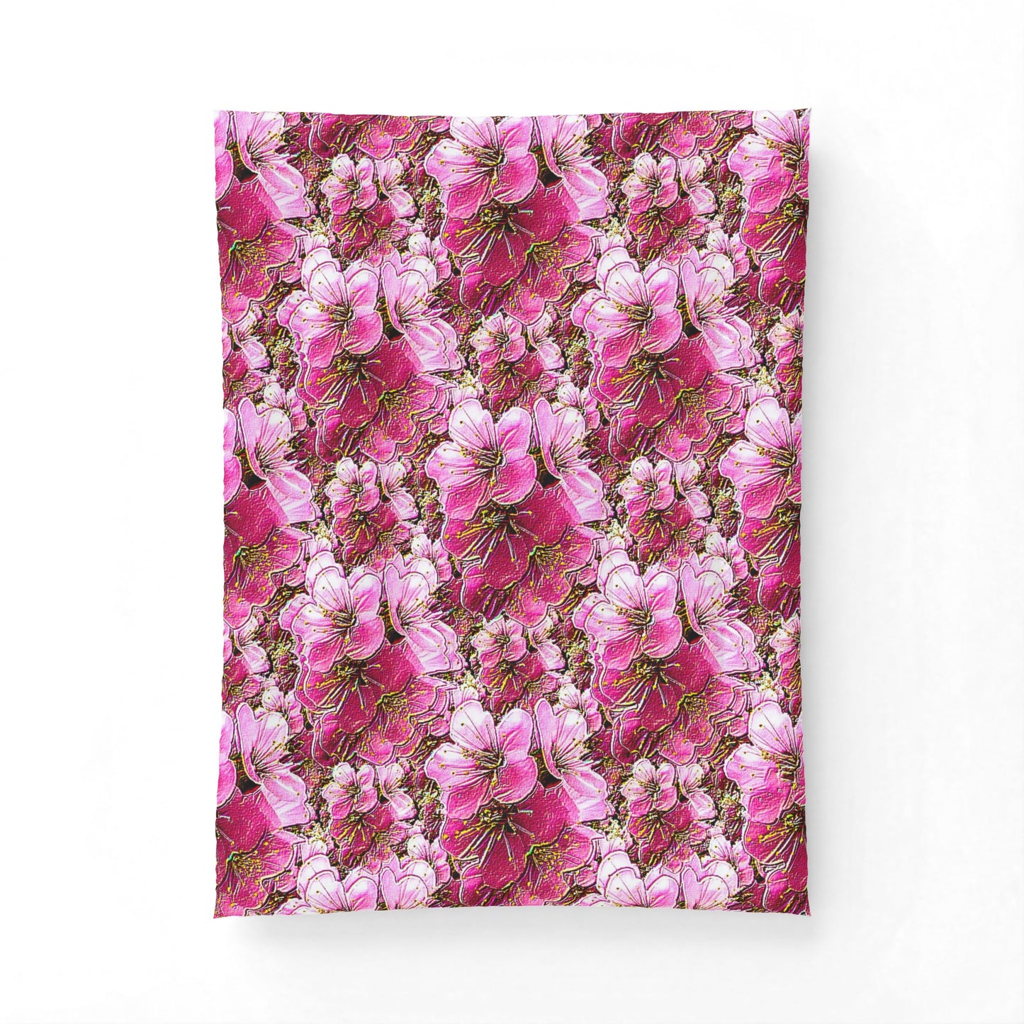 Electric Flora: Neon Sakura Cherry Blossoms Cotton Comforter