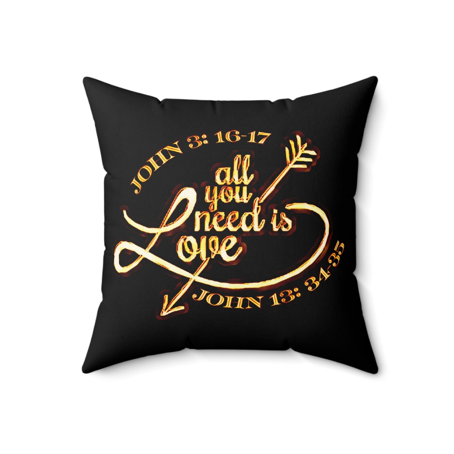 Illustrated Truth 02-02 "All You Need is Love" Faux Suede Square Pillow (4 sizes)