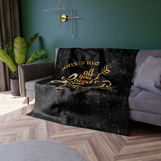 Illustrated Truth 02-02 "All You Need is Love" Crushed Velvet Throw Blanket