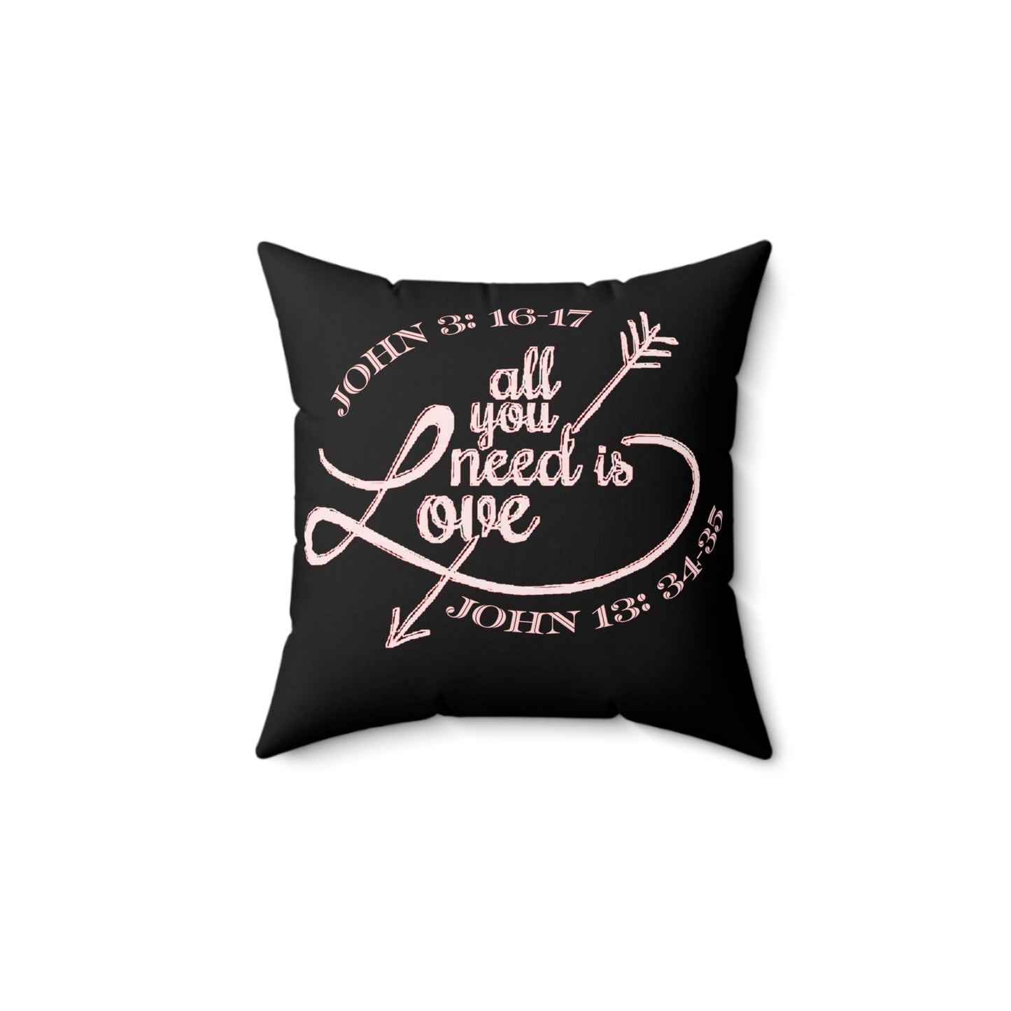 Illustrated Truth 02-01 "All You Need is Love" Faux Suede Square Throw Pillow (4 sizes)