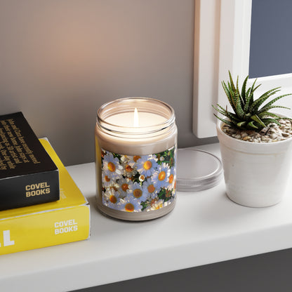 Sun-Kissed Meadow 9 oz Soy Candle — Floral Scented Jar with White Lid
