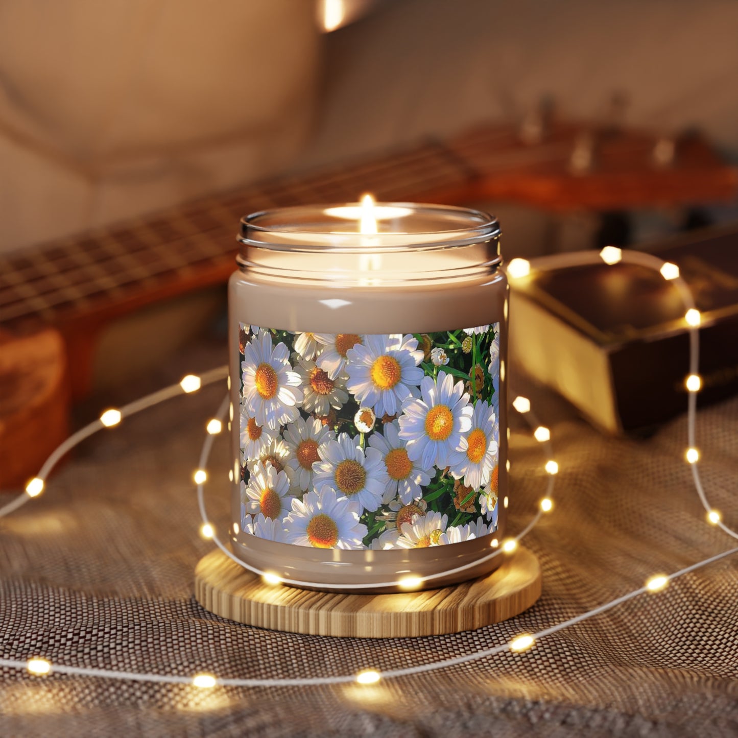 Sun-Kissed Meadow 9 oz Soy Candle — Floral Scented Jar with White Lid