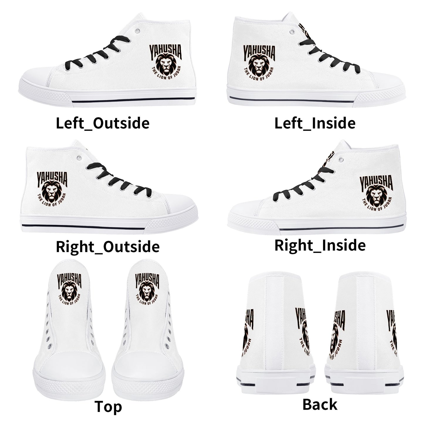Yahusha: The Lion of Judah (02) | Women's High Top Canvas Sneakers