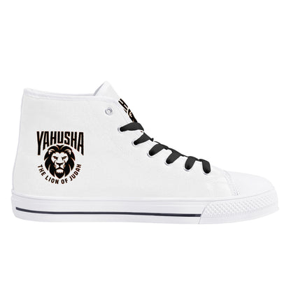 Yahusha: The Lion of Judah (02) | Women's High Top Canvas Sneakers