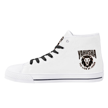 Yahusha: The Lion of Judah (02) | Women's High Top Canvas Sneakers