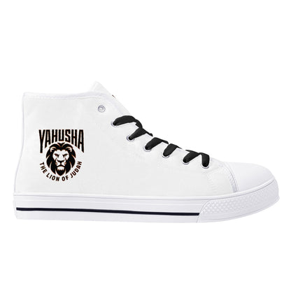 Yahusha: The Lion of Judah (02) | Women's High Top Canvas Sneakers