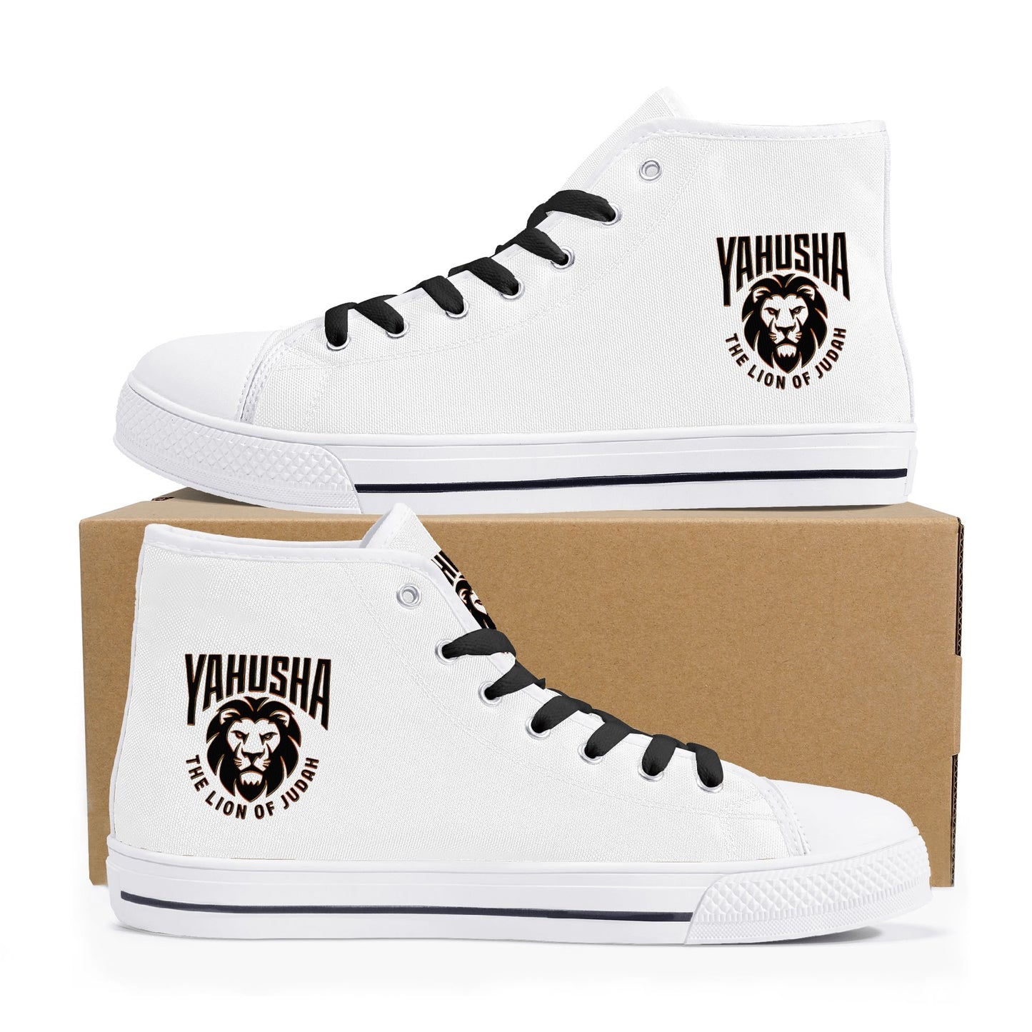 Yahusha: The Lion of Judah (02) | Women's High Top Canvas Sneakers