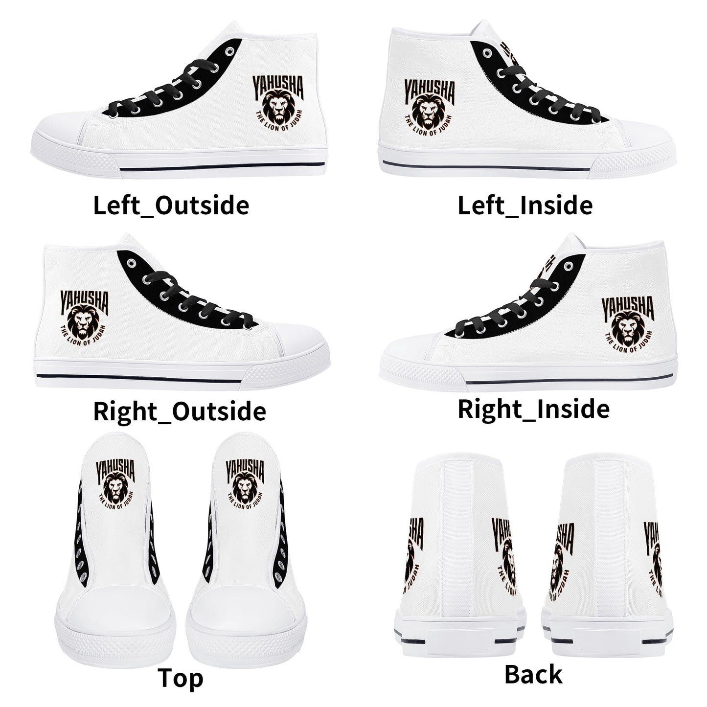 Yahusha: The Lion of Judah (02) | Men's High Top Canvas Sneakers