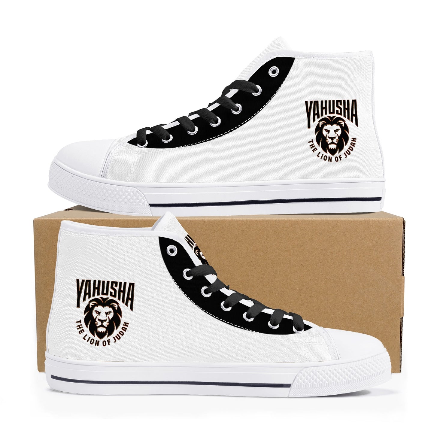 Yahusha: The Lion of Judah (02) | Men's High Top Canvas Sneakers