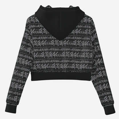 Paleo-Synthesis (01-02): Sterling Silver Yahuah | Cropped Drop Shoulder Hoodie