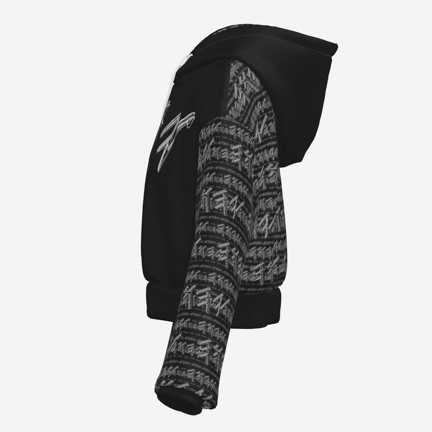 Paleo-Synthesis (01-02): Sterling Silver Yahuah | Cropped Drop Shoulder Hoodie