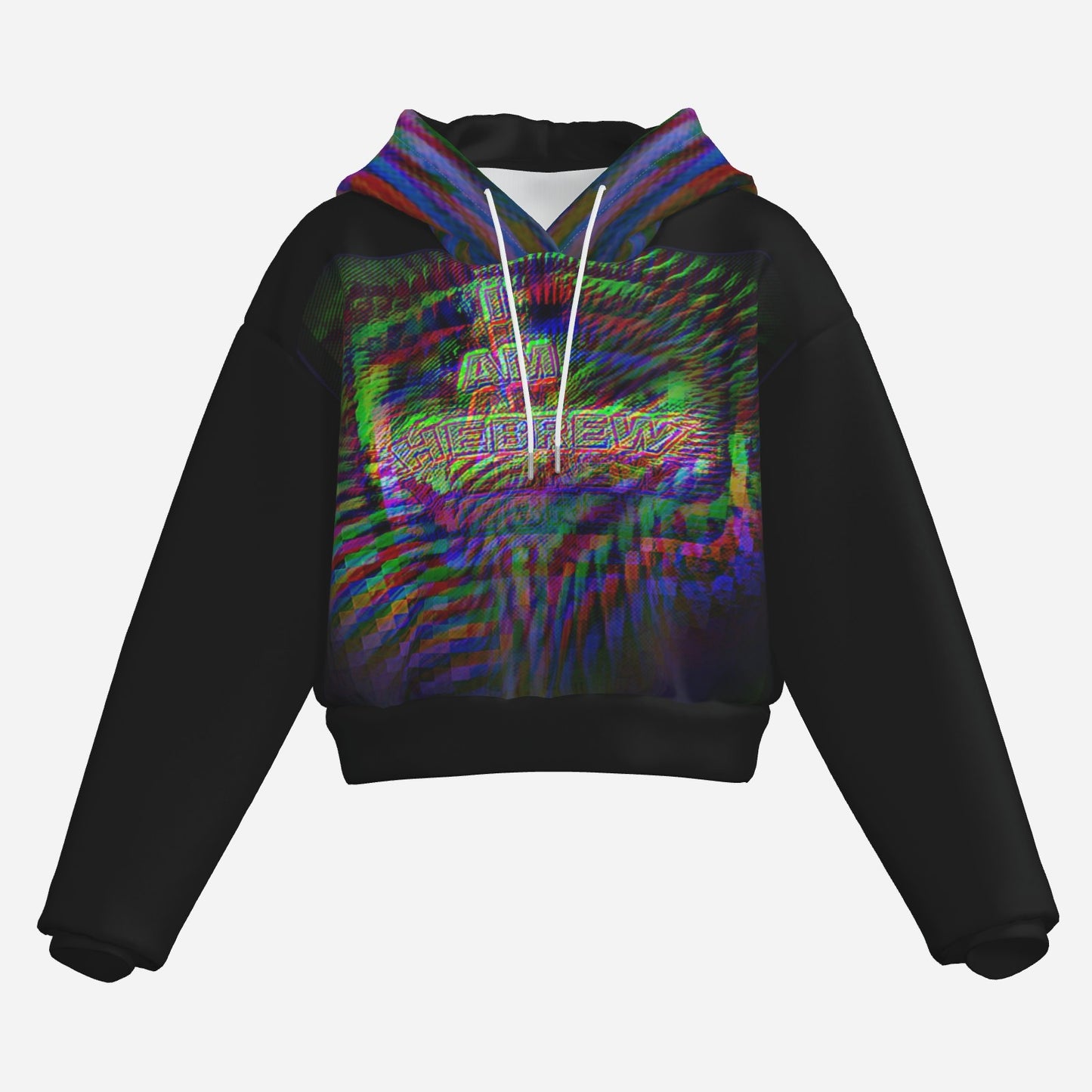 I AM HEBREW 01 Designer Cropped Drop Shoulder Hoodie