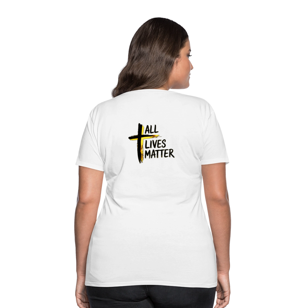 Outspoken Designs 04-01 "All Lives Matter" Ladies Designer Premium Cotton T-shirt (14 colors) - white