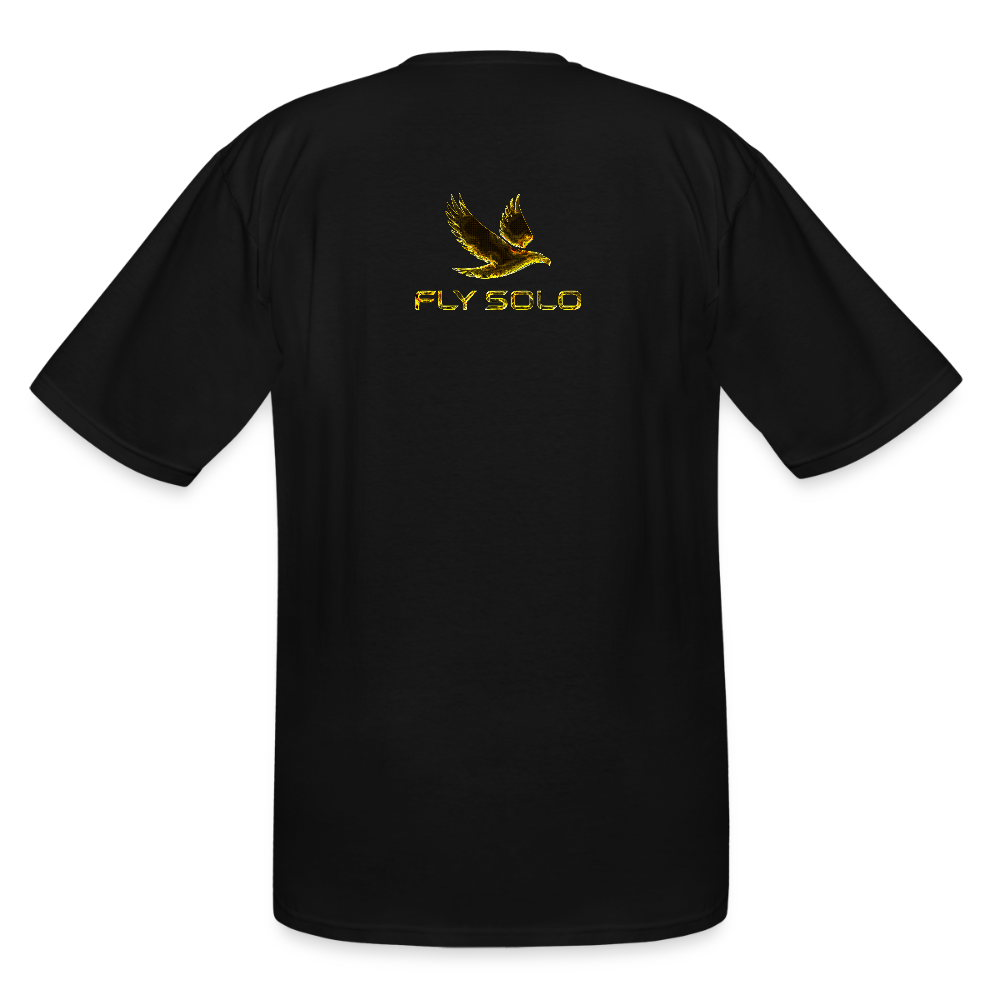 Outspoken Designs 03-01 "Fly Solo" Designer Gildan Men's Big & Tall T-shir (6 colors) - black